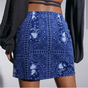 Urban Outfitters Marni Corduroy Skirt NWT Strawberry Western Pattern